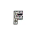 8mm rainbow plating rhinestone alphabet letter F slide charm bead for DIY bracelet - Letter F (Frosted Style) / 8mm / Rainbow