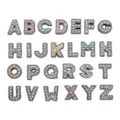 8mm rainbow alloy alphabet beads set with rhinestones for DIY jewelry making - A-Z Set (Frosted Style) / 8mm (26 Pieces/Pack) / Rainbow