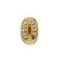 Elegant 8mm gold-plated alloy number 0 charm featuring sparkling rhinestones for DIY jewelry - Number 0
