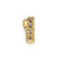 8mm gold-plated alloy number 1 charm featuring sparkling rhinestones for DIY jewelry - Number 1