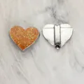8mm orange glitter heart slide charm for DIY bracelet and strap jewelry making accessories - Silver-Tone Heart (SL792) / 8mm Size / Orange Yellow