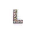 Perla a scorrimento lettera L con strass arcobaleno da 10 mm per gioielli fai da te - Lettera L (Satinato)