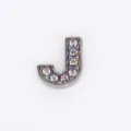 8mm rainbow rhinestone letter J slide charm bead for DIY bracelets and wristbands - Letter J (Frosted Style) / 8mm / Rainbow