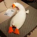 Großes weißes Gans Plüschkissen gebogenes langes Tierschlafkissen Kuscheltier Geschenk - Weiß / 100 cm