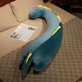 Großes gebogenes Dinosaurier-Plüschkissen für Seitenschläfer, blaues langes Tierkissen - Blau / 100 cm