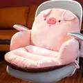 Cute pink pig plush integrated seat and back cushion for office chairs with heating function - Pink Pig