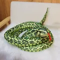 Lifelike green python plush snake toy with realistic scale pattern for home decoration - 1.1m / Green Camo Snake