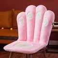 Morbido cuscino per sedia in peluche rosa a forma di zampa di gatto con ricamo - 95cmx45cm (Stile Regolare) / Rosa