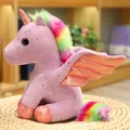 Morbido giocattolo unicorno di peluche viola con criniera arcobaleno e stelle argentate - Ciondolo da 14cm / Viola