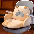 Cute pug cartoon integrated electric heating chair cushion with backrest in warm beige - Regular Fit / 55*50cm / Beige Pug