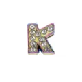 8mm rainbow electroplated rhinestone letter K charm for DIY jewelry bracelets and wristbands - Letter K (Frosted Style) / 8mm / Rainbow