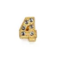 8mm gold-plated rhinestone number 4 slide charm for DIY jewelry and straps - Number 4