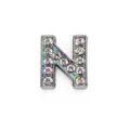 Ciondolo a forma di lettera N con strass iridescenti da 10 mm per gioielli fai-da-te - Lettera N (Satinato)