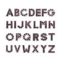 Vista de cerca de letras del alfabeto con diamantes de imitación púrpuras de 8mm DIY - Letra A / Base Plateada Con Diamantes De Imitación Púrpuras