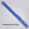 Extended blue faux leather double-layer wristband strap with adjustable metal snap buttons - Extended Style (Royal Blue) / 23cm Size