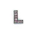 8mm rainbow rhinestone letter L slide charm for DIY bracelets - Letter L (Frosted Style) / 8mm / Rainbow