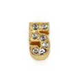 Golden rhinestone 8mm slide charm number five for DIY jewelry making and bracelets - Number 5