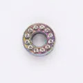Ciondolo rotondo da 10 mm con strass e finitura arcobaleno per gioielli fai-da-te - Lettera O (Satinato)