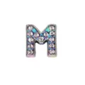 8mm rainbow gradient rhinestone letter M slide bead for DIY jewelry bracelet making - Letter M (Frosted Style) / 8mm / Rainbow
