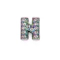 8mm rainbow rhinestone letter N slide charm for DIY bracelets and jewelry making - Letter N (Frosted Style) / 8mm / Rainbow