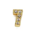 8MM imitation gold alloy number 7 charm accessory with clear rhinestones for DIY - Number 7