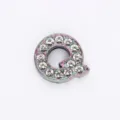 Ciondolo a lettera Q con strass iridescenti da 10 mm per bracciali - Lettera Q (Satinato)