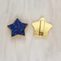 8mm star charm beads featuring vibrant blue glitter and gold plating for DIY bracelets - Gold Base Glitter Star (SL803) / 8mm / Sapphire Blue