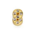 8mm gold-plated number 8 slider charm with clear rhinestones for DIY jewelry making - Number 8