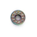 8mm rainbow rhinestone round spacer bead charm for DIY handmade jewelry bracelet making - Letter O (Frosted Style) / 8mm / Rainbow