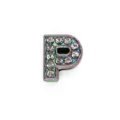 Premium 8mm rainbow electroplated rhinestone letter P slide charm for DIY bracelet jewelry - Letter P (Frosted Style) / 8mm / Rainbow