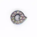 Rainbow plated 8mm rhinestone letter a charm for DIY bracelet and wristband decoration. - Letter Q (Frosted Style) / 8mm / Rainbow