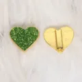 Premium 8mm green glitter heart slider bead accessory for DIY bracelet jewelry making - Gold-Tone Heart (SL793) / 8mm Size / Light Green