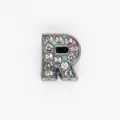 8mm colorful rhinestone letter R slider charm for DIY bracelet jewelry - Letter R (Frosted Style) / 8mm / Rainbow