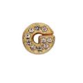 Perlina lettera G con strass dorati da 8mm per la creazione di bracciali e gioielli fai da te - Lettera G