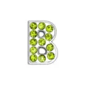 Premium 8mm ανοιχτό πράσινο στρας γράμμα Β χάντρα για χειροποίητα βραχιόλια DIY κόσμημα - Γράμμα B / 8mm (1 Τεμάχιο) / ανοιχτό πράσινο