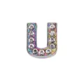 Perla scorrevole lettera U con strass arcobaleno 10mm per braccialetti e gioielli DIY - Lettera U (Satinato)