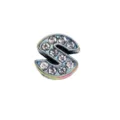 8mm colorful rainbow iridescent rhinestone letter S slide bead for DIY jewelry making accessories - Letter S (Frosted Style) / 8mm / Rainbow