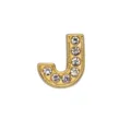 Ciondolo scorrevole lettera J alfabeto strass oro 8mm per gioielli e bracciali fai da te - Lettera J
