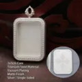 Silver frosted stainless steel Gau box pendant for 2x3cm Thangka photos, single-sided - Matte Silver Style (TK27) / 2x3cm Inner Core