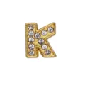 Accessorio perla con lettera K in strass placcato oro 8 mm per creazione di gioielli - Lettera K