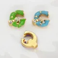 8mm enamel G letter charm featuring a sparkly rhinestone bow for DIY jewelry bracelet making - Letter G