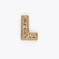 Ciondolo a perla scorrevole lettera L in oro con strass da 8mm per braccialetti fai da te - Lettera L