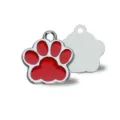 High quality red enamel paw print alloy charm pendant for DIY pet jewelry making - 单吊坠(HC356) / Dark Red