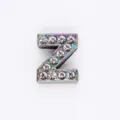Ciondolo a lettera Z da 10mm in strass iridescenti per braccialetti fai-da-te - Lettera Z (Satinato)