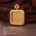 Golden matte titanium steel Ghau box pendant for Thangka art, square religious jewelry - Matte Gold Style (TK23) / 2x2cm Inner Core
