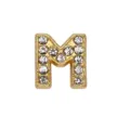 Perlina a scorrimento lettera M con strass dorati da 8mm per la creazione di braccialetti DIY - Lettera M