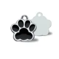 Black enamel alloy dog paw print charm pendant for DIY pet jewelry accessories making - 单吊坠(HC356) / Black