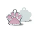 Cute pink dog paw print enamel alloy pendant charm for DIY pet jewelry making. - 单吊坠(HC356) / Pink