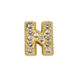 Perlina con lettera N inglese in strass dorati per accessori di gioielleria fai-da-te - Lettera N