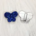 8mm blauer glitzernder Schmetterling Schiebeperle für DIY personalisierte Armbänder - Chrom Boden Schmetterling / 8mm / Dunkelblau (SL798)
